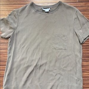 Sheer army green Vince shirt with pocket - size XS